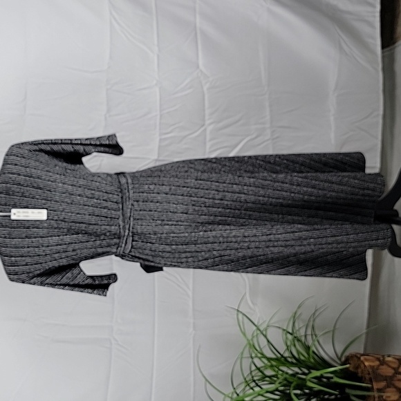 Spense Size XS Metallic Black & Silver Raglan Sleeve Belted Dress, NEW with Tag - Picture 6 of 16